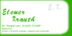 elemer krauth business card